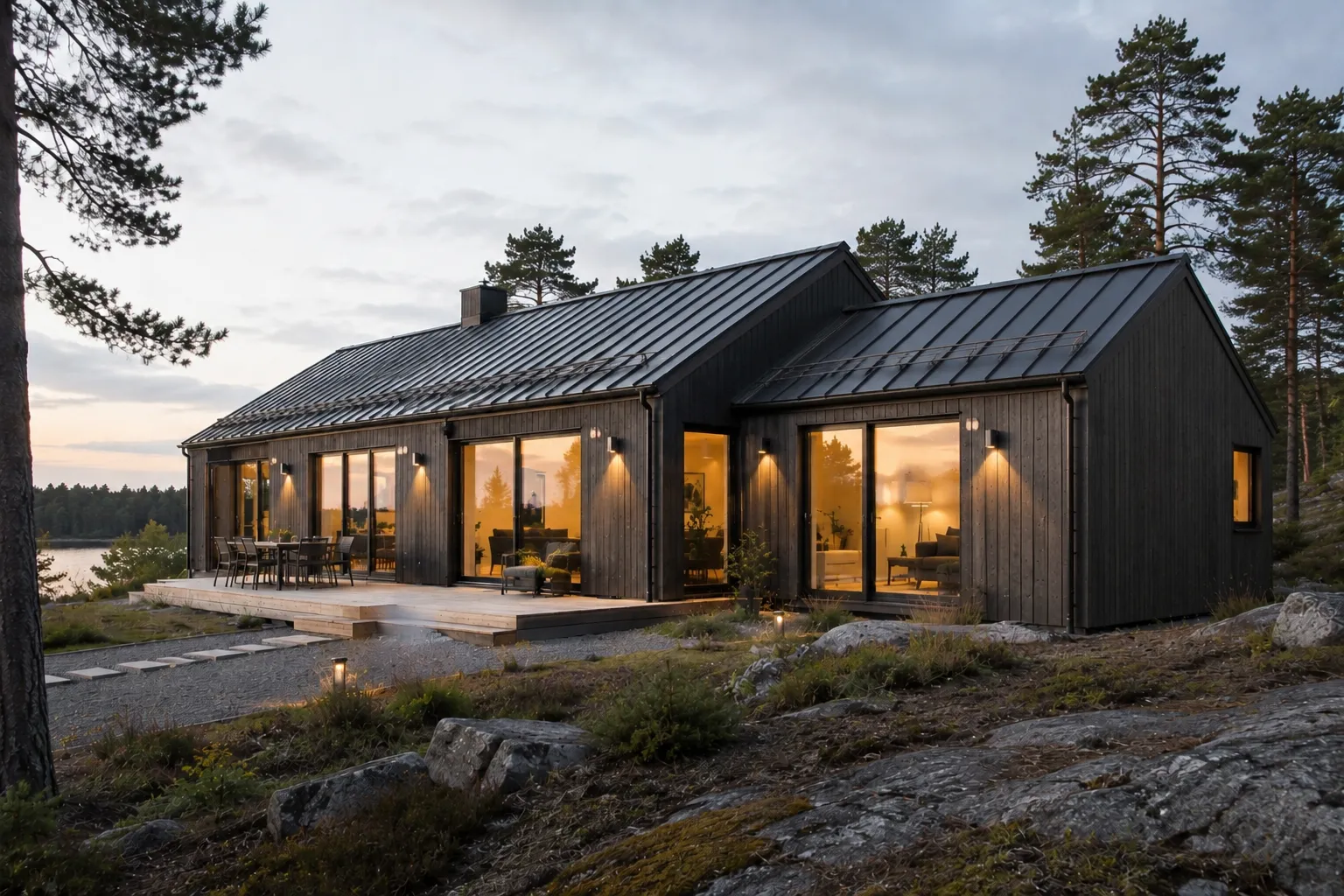 Modern attefallstillbyggnad